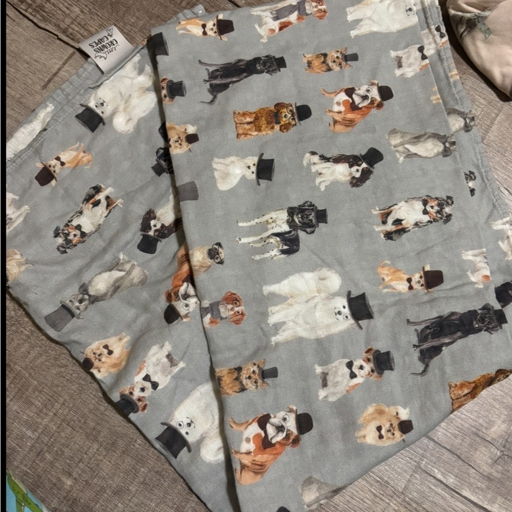 Gray Dog Print Swaddle
